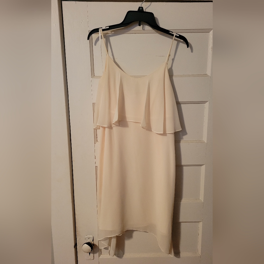 Cream asymmetrical cocktail dress